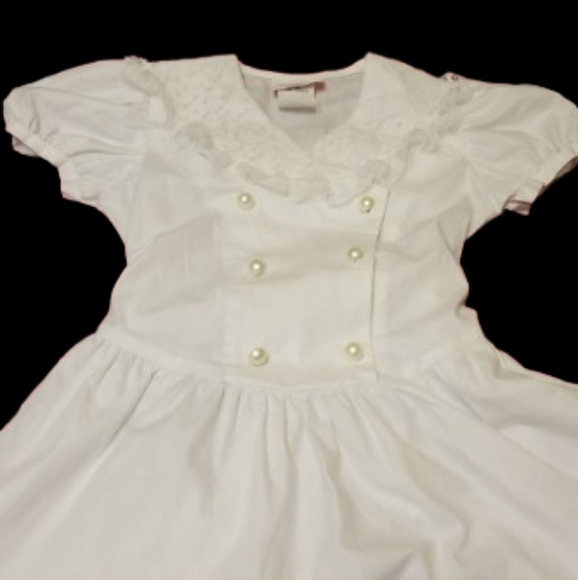 EUC VINTAGE Designer White Dress with Lace - Picture 15 of 16